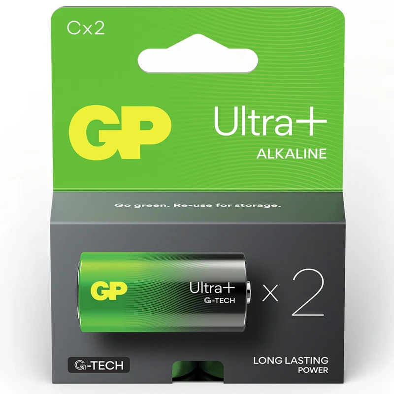 GP Ultra + Alkaline C | HR14 - Pack duo - 1.5 V - 2100 mAh Batterie