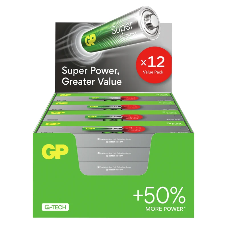 GP Super Alkaline AAA | LR03 - Multipack - 24 x 12 Pièces - 1.5 V - 1100 mAh Batterie
