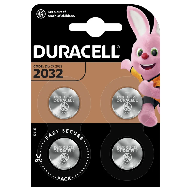DURACELL Lithium CR2032 - Multipack - 4 Pièces - 3 V - 220 mAh - Cellule bouton