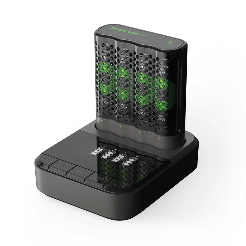 GP NiMH - Recyko - Fast Charger Dock USB AA | HR6 - Multipack - 4 Pièces + Chargeur + USB Câble - 1.2 V - 2100 mAh - Rechargeable Batterie