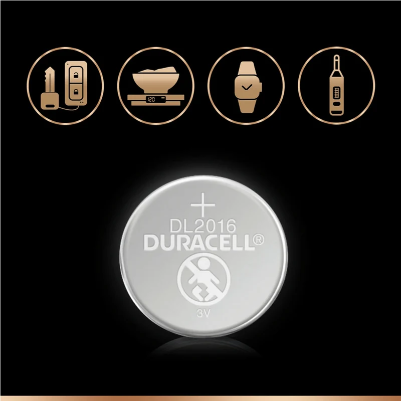 DURACELL Lithium CR2016 - Pack duo - 3 V - 90 mAh - Cellule bouton