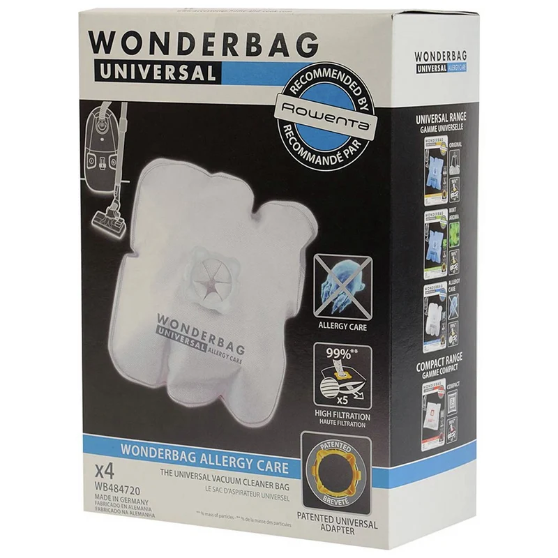 ROWENTA Wonderbag Universal Allergy Care | WB484720 - 4 Sacs d´aspirateur