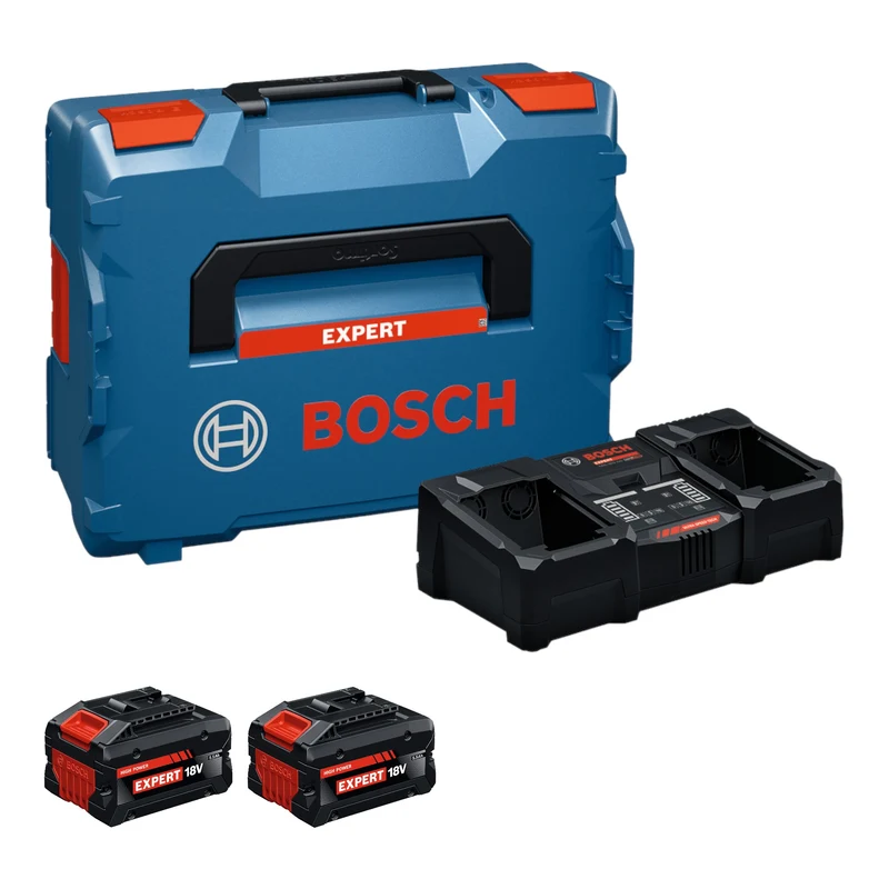 Bosch EXPERT 2x EXBA18V-55 + EXAL18V2-320 Kit de démarrage 18 V + 2x batterie 5,5 Ah + chargeur 16 A + L-Boxx