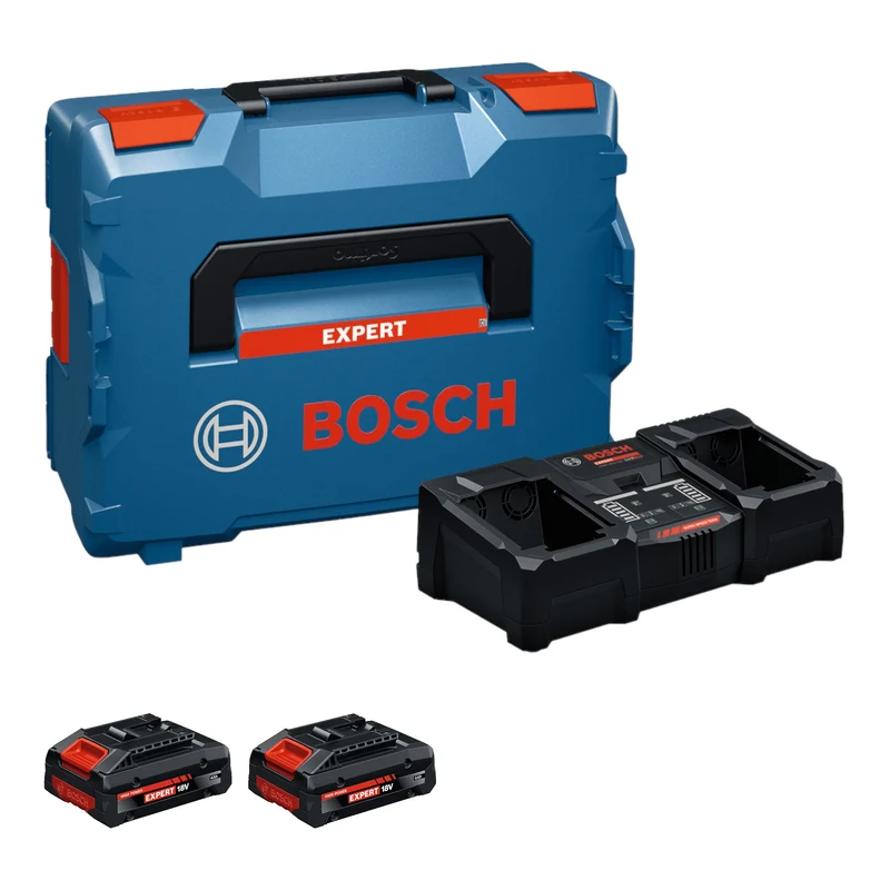 Bosch EXPERT 2x EXBA18V-40 + EXAL18V2-320 Kit de démarrage 18 V + 2x batterie 4,0 Ah + chargeur 16 A + L-Boxx