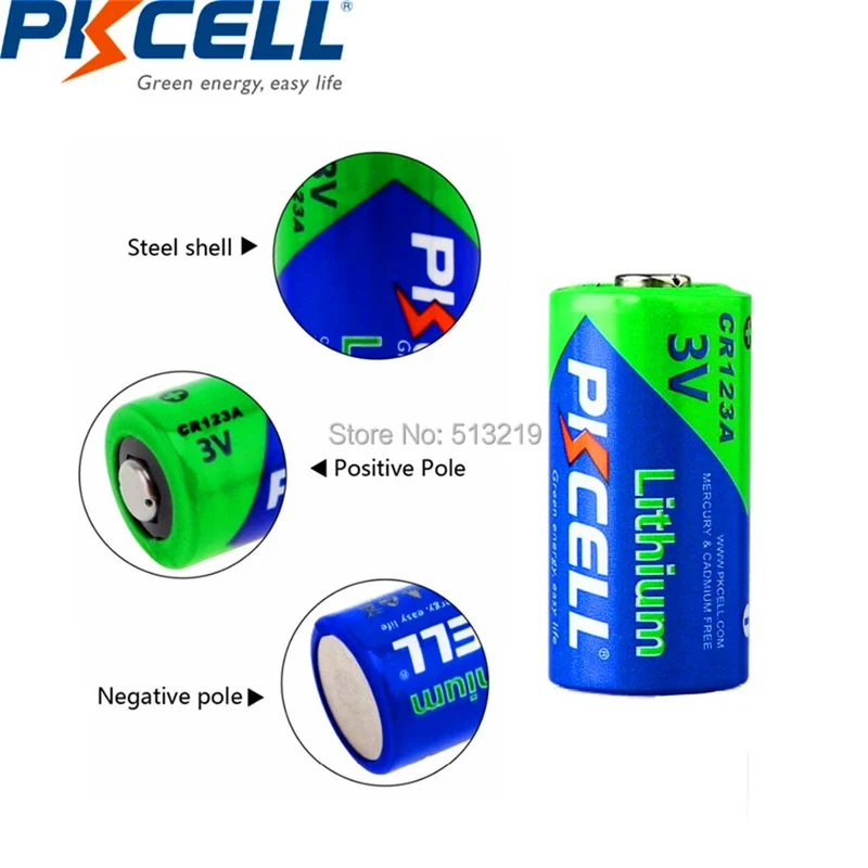 5pcs 2 / 3A battery 16430 CR123A CR17345 (CR17335) 1500mAh 3V photo lithium battery for Camera, Medical equipment