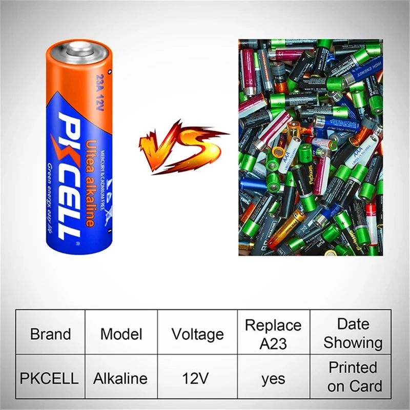 50PCS 12V 23A 23AE 23GA Alkaline Dry Batteries For LED light, keyless car remote control, sex toys