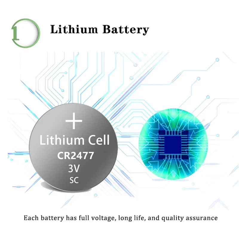 5pcs CR2477 3V lithium button battery for Computers, cameras, digital cameras, pdas, remote controls