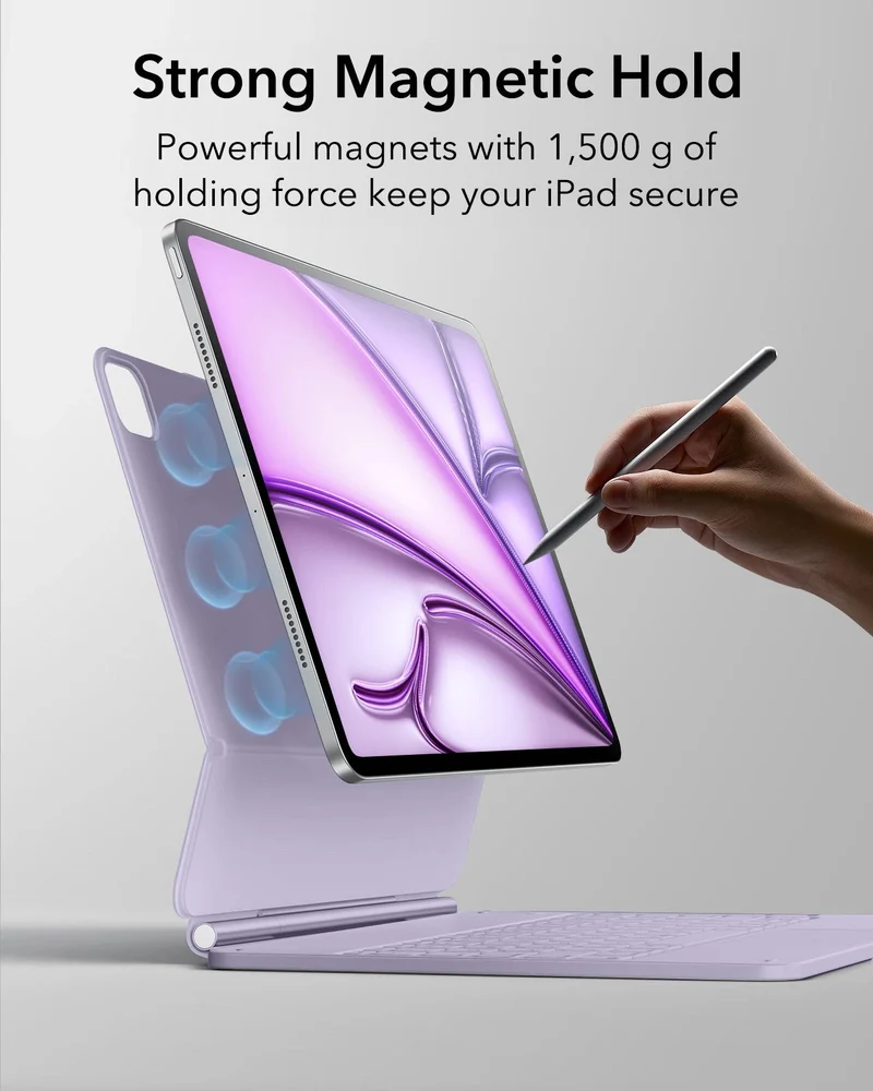 iPad Air 13” (M4) 2026 Rebound Magnetic Keyboard Case - US Layout-Purple