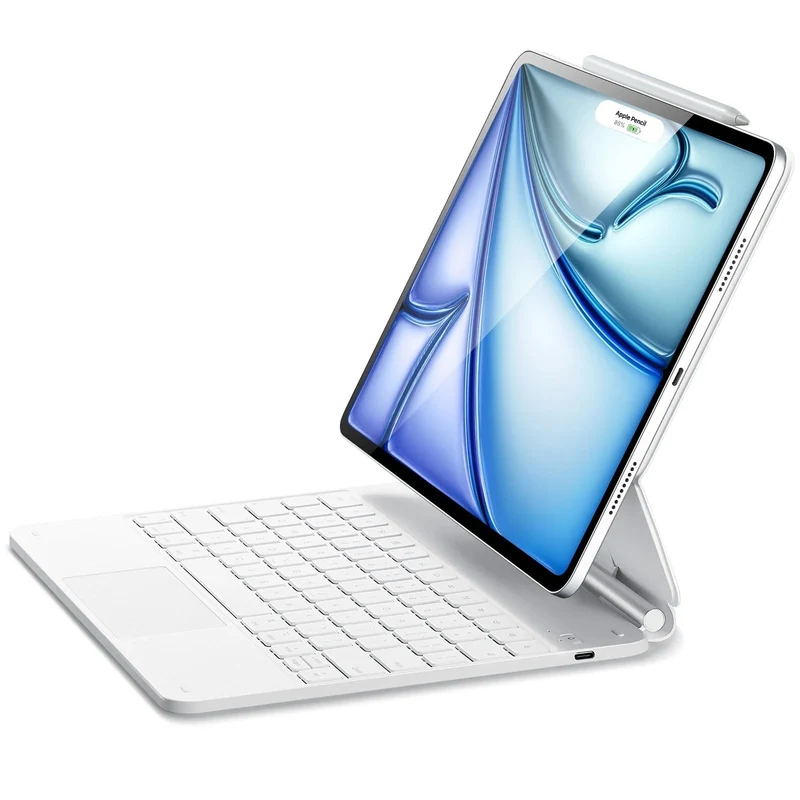 iPad Air 13” (M4) 2026 Rebound Magnetic Keyboard Case - US Layout-White
