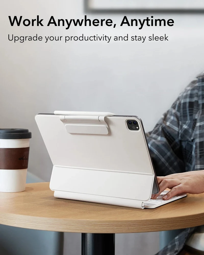 iPad Air 13” (M4) 2026 Rebound Magnetic Keyboard Case - US Layout-White