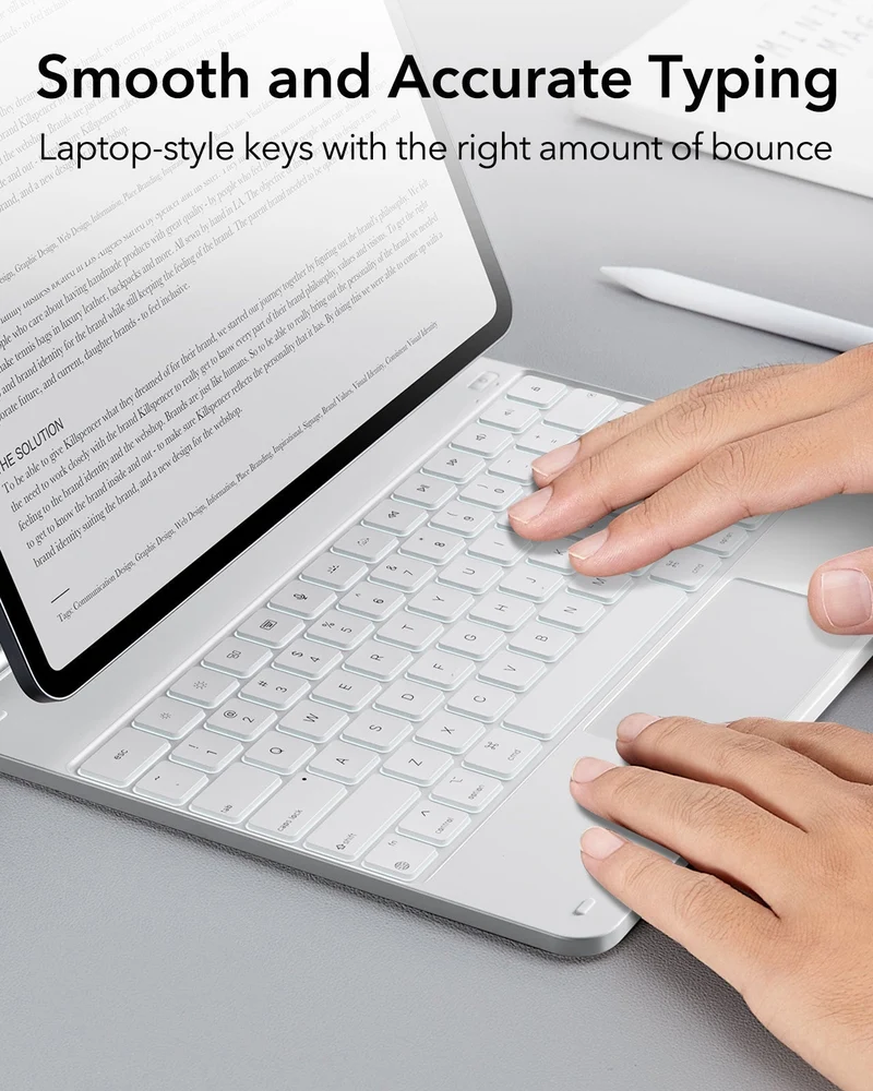 iPad Air 13” (M4) 2026 Rebound Magnetic Keyboard Case - US Layout-White
