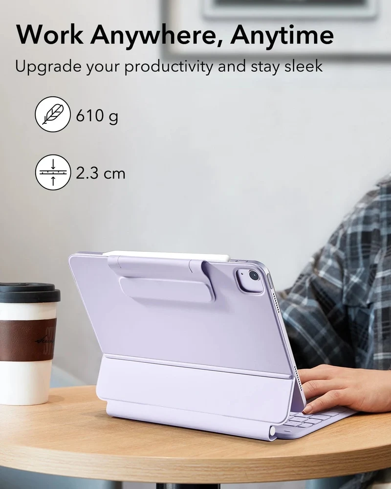 iPad Air 11” (M4) 2026 Rebound Magnetic Keyboard Case - US Layout-Purple