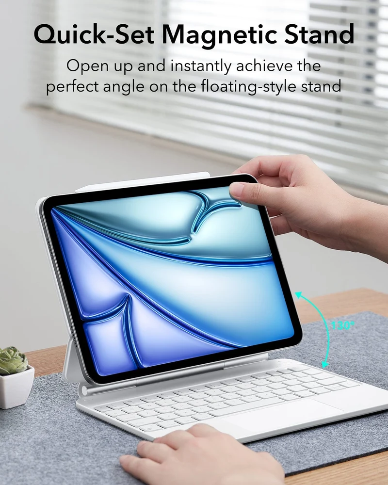 iPad Air 11” (M4) 2026 Rebound Magnetic Keyboard Case - US Layout-White