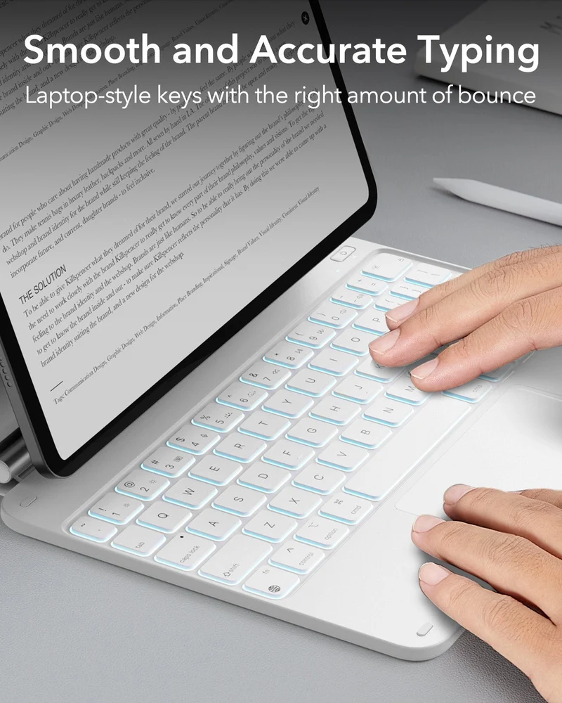 iPad Air 11” (M4) 2026 Rebound Magnetic Keyboard Case - US Layout-White