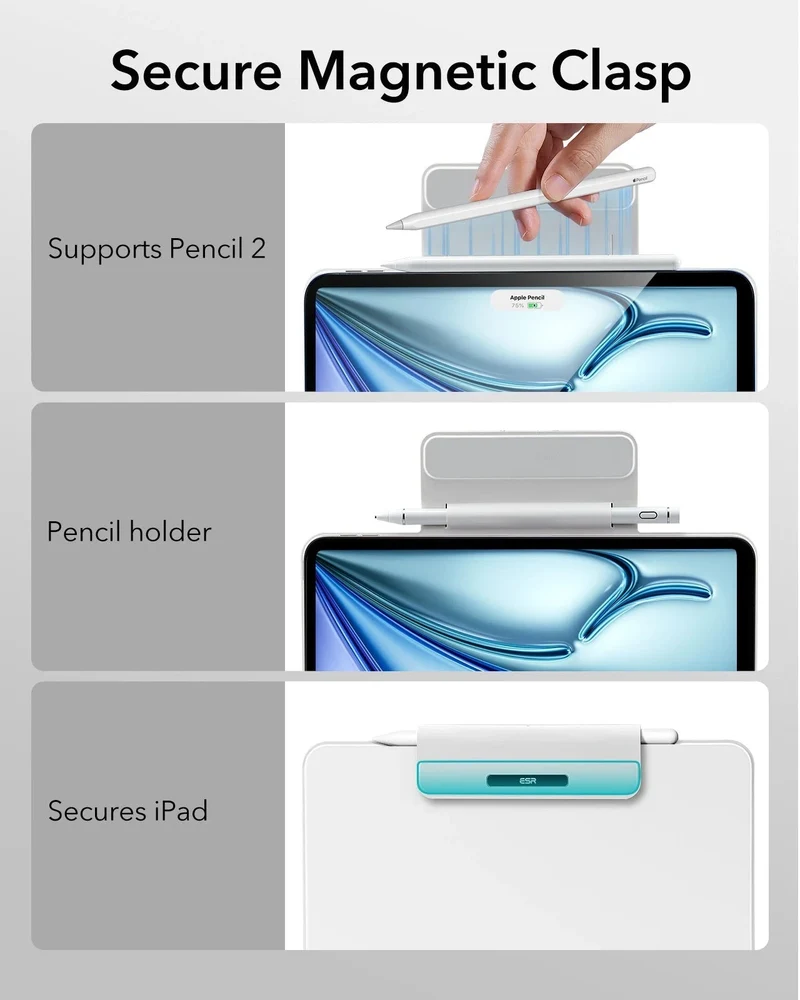 iPad Air 11” (M4) 2026 Rebound Magnetic Keyboard Case - US Layout-White
