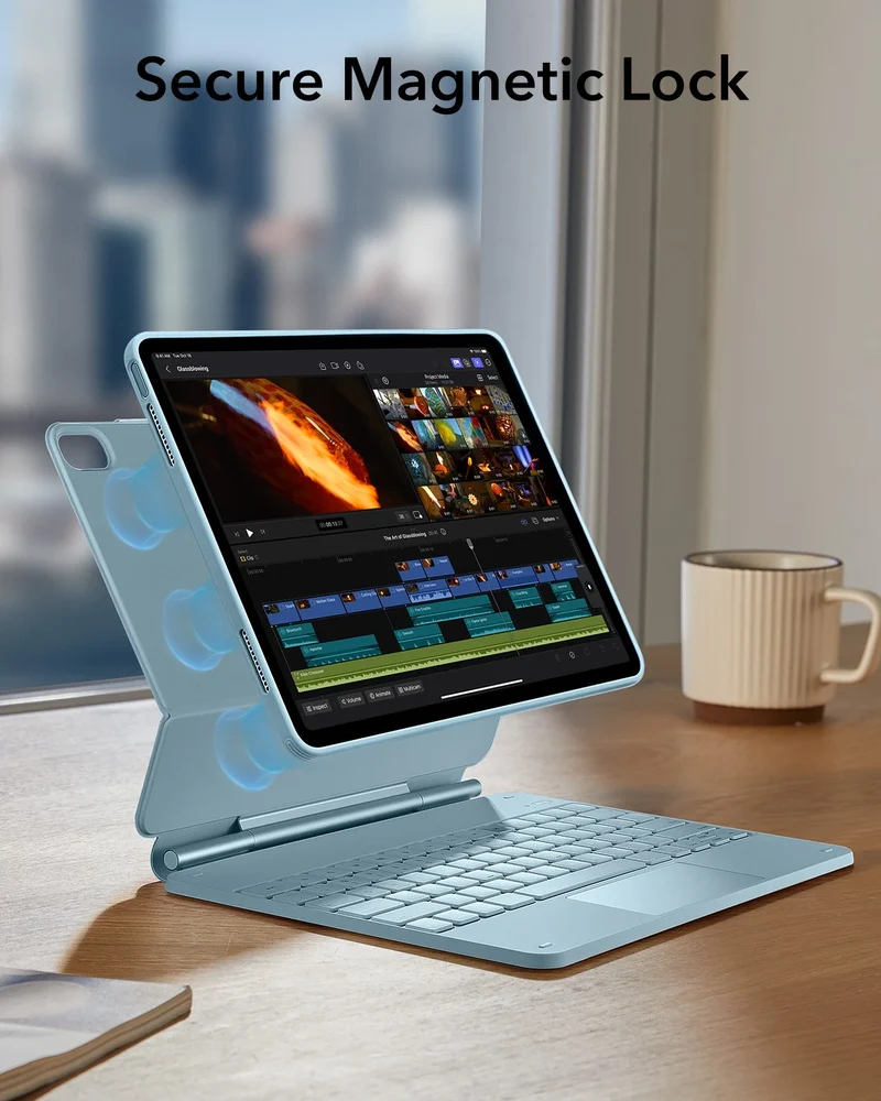 iPad Air 13" (M4) 2026 Rebound Magnetic Keyboard Case 360 - US Layout-Blue
