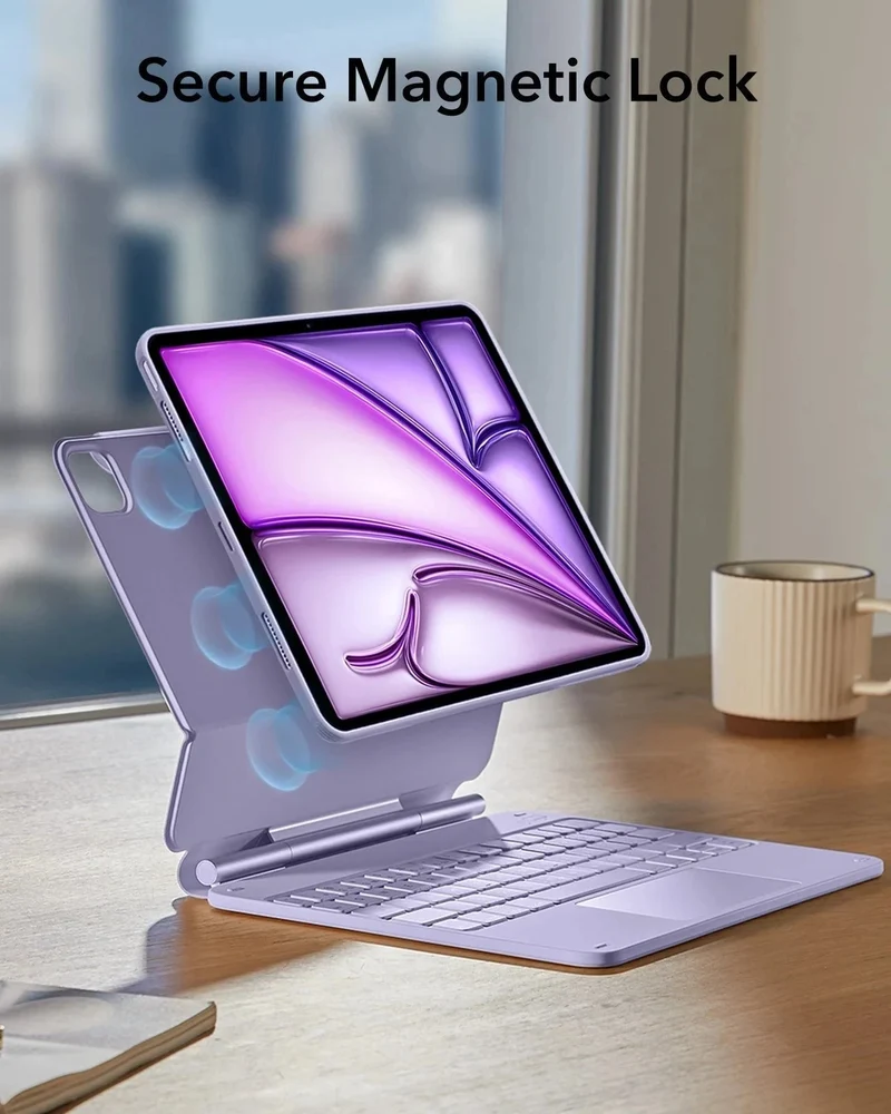 iPad Air 11" (M4) 2026 Rebound Magnetic Keyboard Case 360 - US Layout-Purple