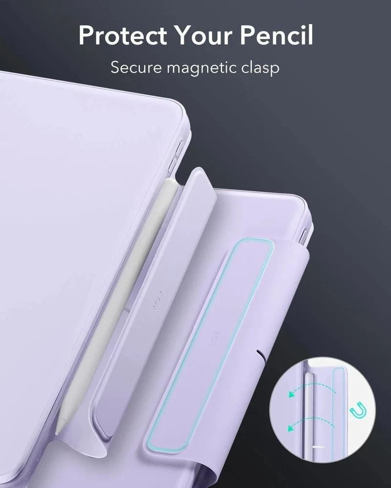 iPad Air 11" (M4) 2026 Rebound Magnetic Keyboard Case 360 - US Layout-Purple