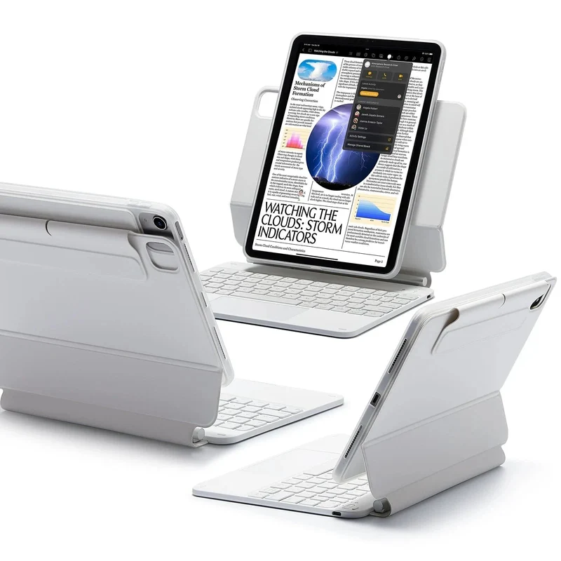 iPad Air 11” (2024) Rebound Magnetic Keyboard Case 360 - US Layout-White