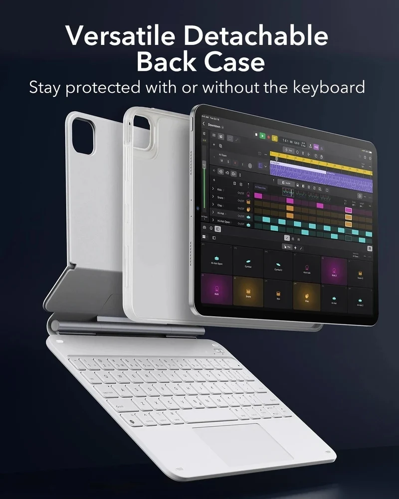 iPad Air 11" (M4) 2026 Rebound Magnetic Keyboard Case 360 - US Layout-White