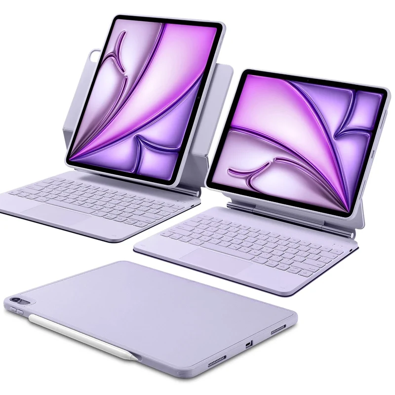 iPad Air 13" (M4) 2026 Rebound Magnetic Keyboard Case 360 - US Layout-Purple