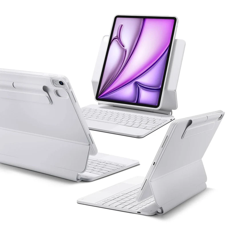 iPad Air 13" (M4) 2026 Rebound Magnetic Keyboard Case 360 - US Layout-White