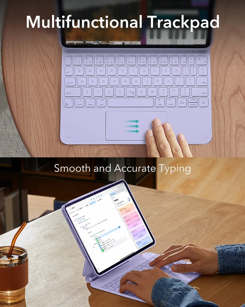 iPad Air 11" (M4) 2026 Bundle Rebound Magnetic Keyboard Case 360 & Digital Pencil-US Layout-Purple