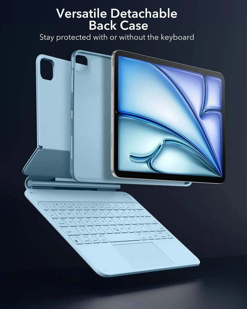 iPad Air 11" (M4) 2026 Bundle Rebound Magnetic Keyboard Case 360 & Digital Pencil-US Layout-Blue