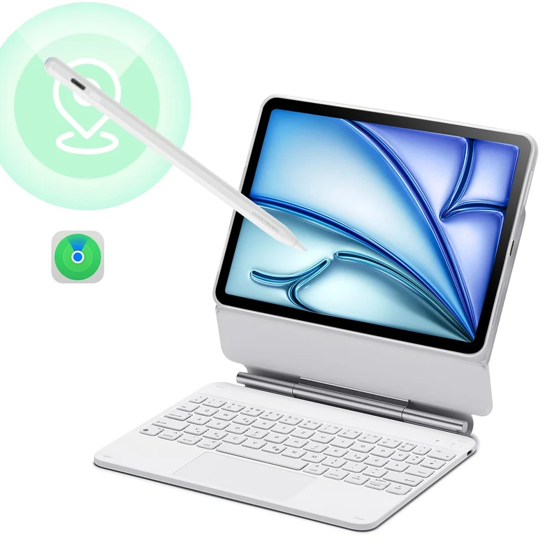 iPad Air 11" (M4) 2026 Bundle Rebound Magnetic Keyboard Case 360 & Digital Pencil-US Layout-White