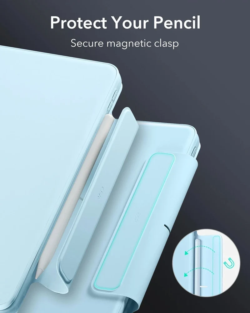 iPad Air 11" (M4) 2026 Bundle Rebound Magnetic Keyboard Case 360, Armorite & Paper-Feel Screen Protectors-US-Layout-Blue