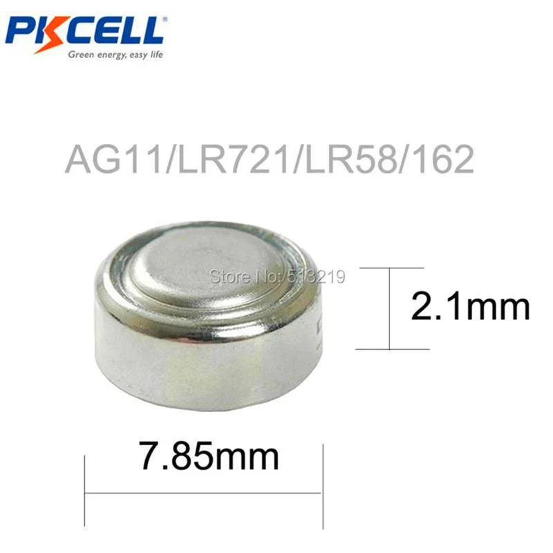20 pieces G11 button Batteries AG11 LR721 G11 LR58 162 62A 362 SR721W 1.5 V alkaline battery equivalent