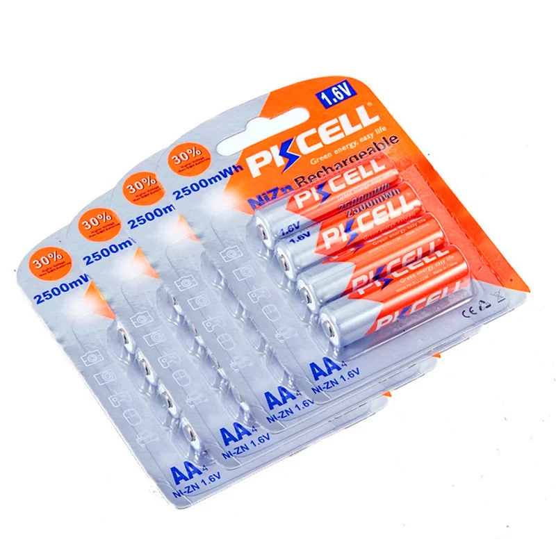 16PCS 1.6 V Ni-Zn AA 2500mWh nickel-zinc battery For digital cameras, CDs, games