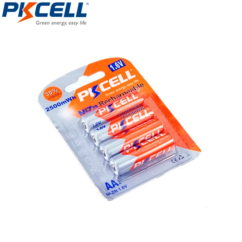 16PCS 1.6 V Ni-Zn AA 2500mWh nickel-zinc battery For digital cameras, CDs, games