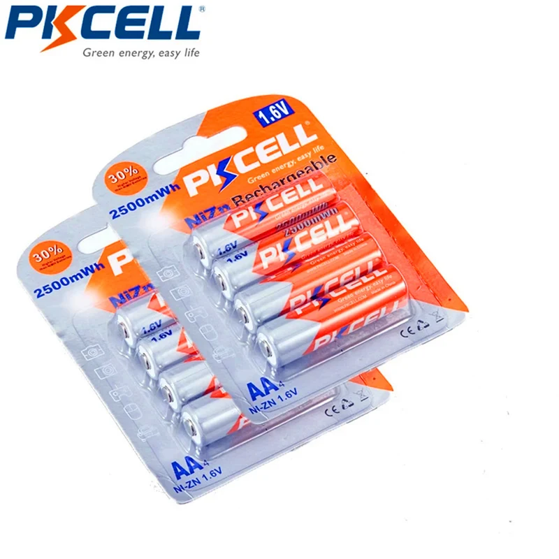 16PCS 1.6 V Ni-Zn AA 2500mWh nickel-zinc battery For digital cameras, CDs, games
