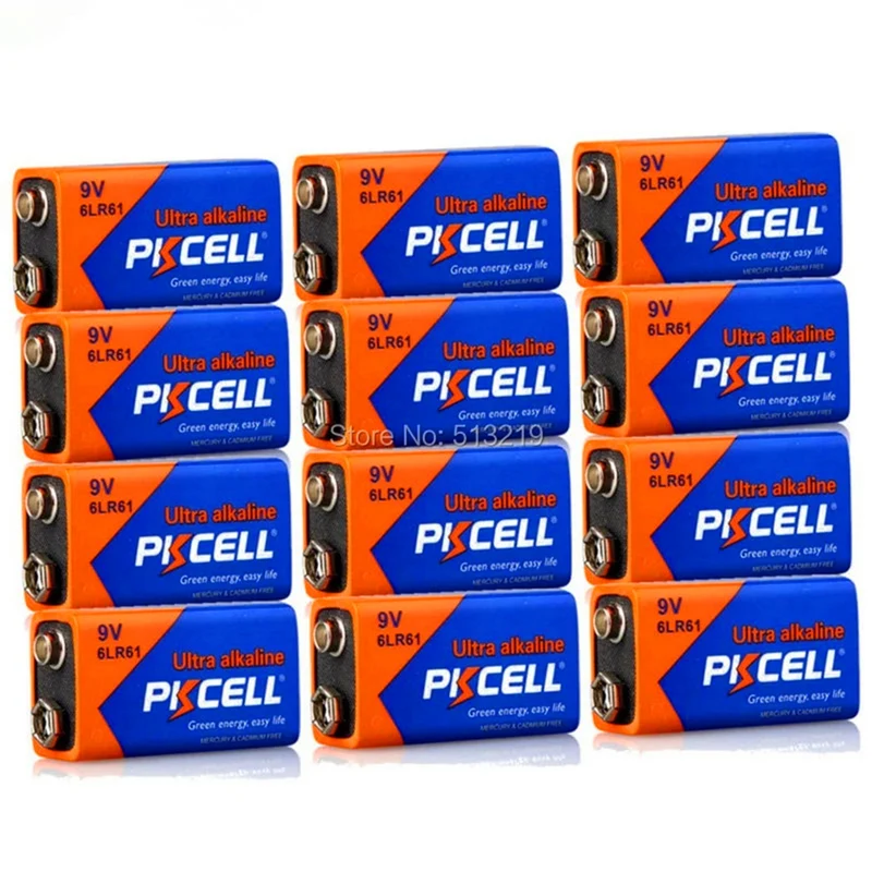12Pcs 9V 6LR61 GP1604G-S1 Alkaline Dry battery for Digital cameras, MD, CD, MP3, remote control, electric razors