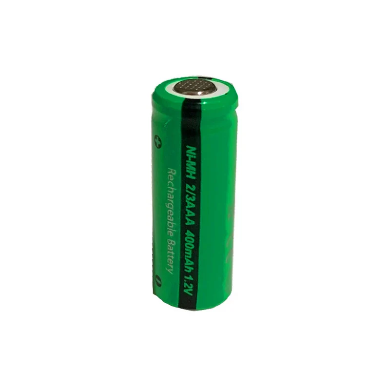 10pcs 2/3 AAA battery 400mah 1.2V nimh 2 3 AAA rechargeable batteries flat top for solar light toys