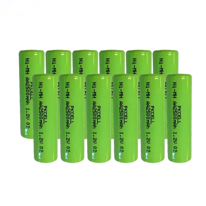 12pcs 1.2v 2500mah NI MH AA rechargeable battery