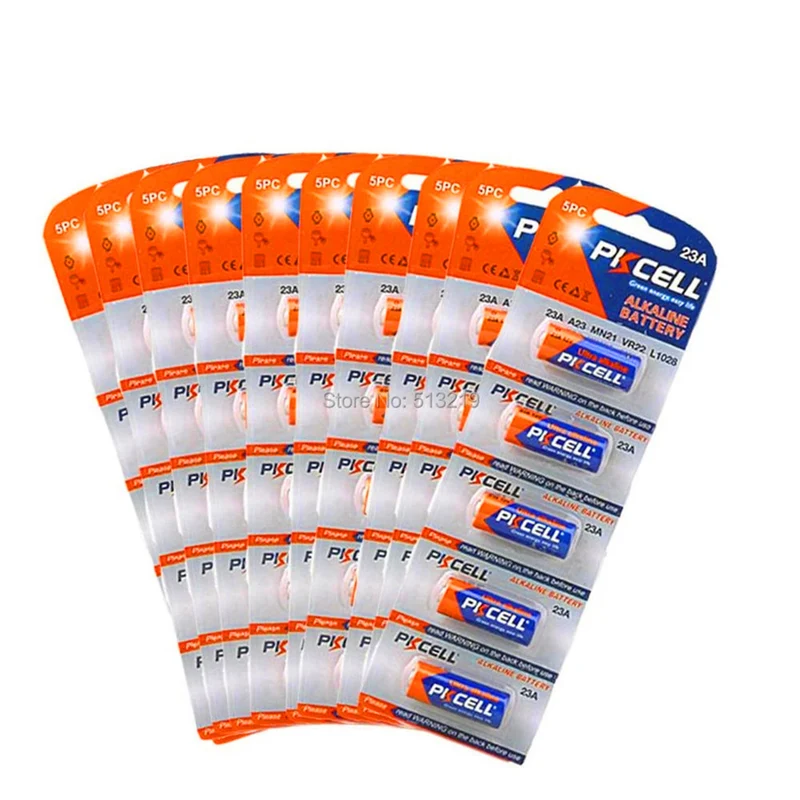 50Pcs 12V 23A 23AE 23GA Alkaline Dry Batteries Primary battery for LED light, keyless car remote control, sex toys