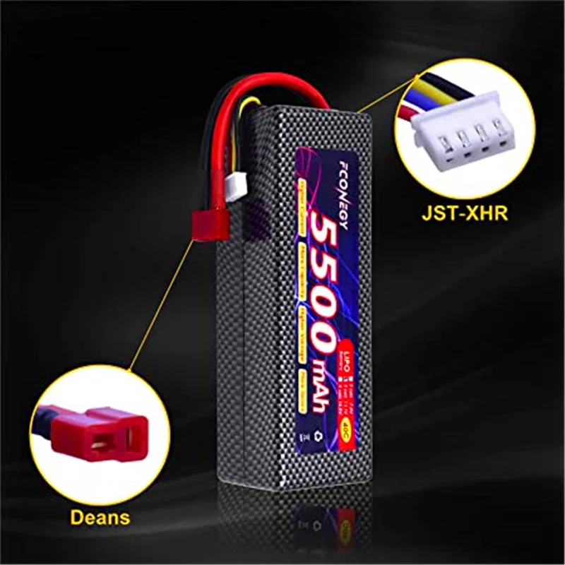 11.1V 5500mAh LiPo battery with Deans T connector for RC car boat，HPI, Tamiya, Kyosho brands