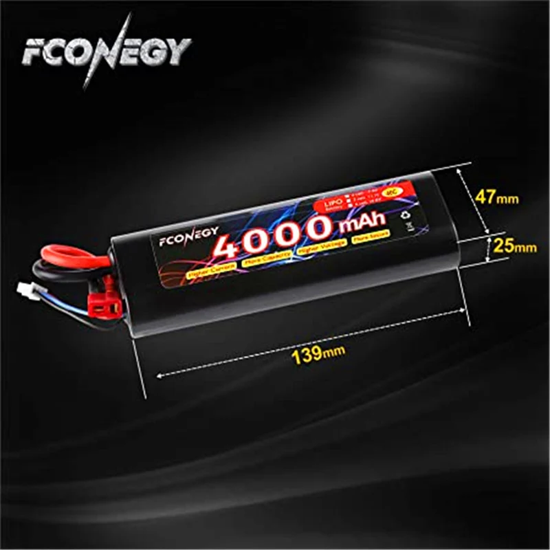 7.4V 4000mAh LiPo RC battery with Deans T connector for RC Buggy，Traxxas, LOSI, Team Associated