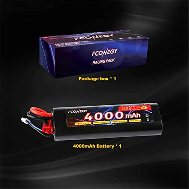 7.4V 4000mAh LiPo RC battery with Deans T connector for RC Buggy，Traxxas, LOSI, Team Associated