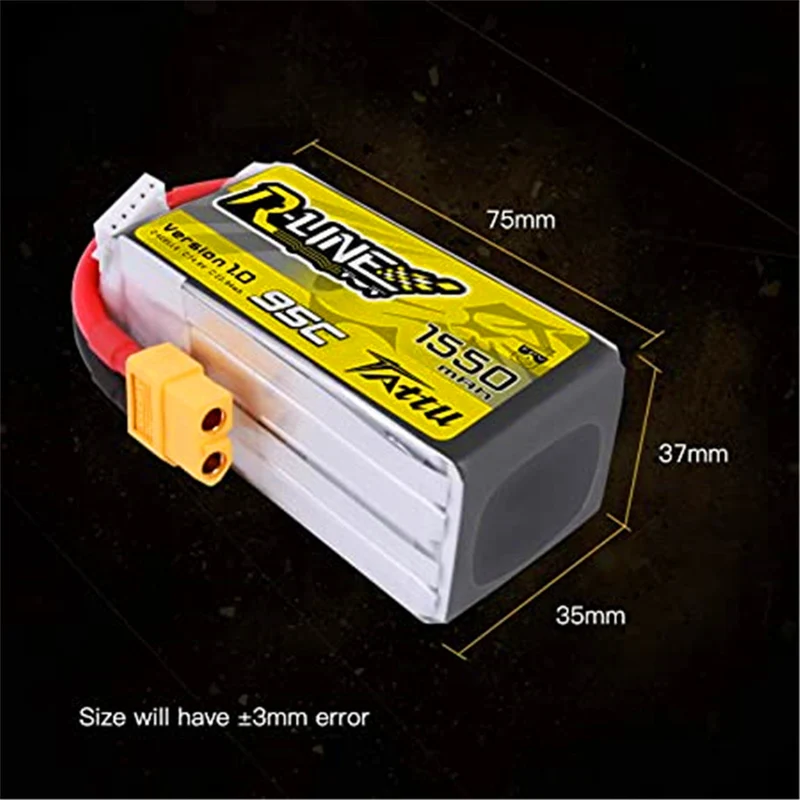 1550mAh 14.8V Battery for FPV Racing Quadcopters, helicopters, planes and model boats