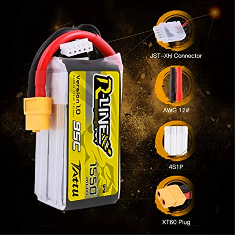 1550mAh 14.8V Battery for FPV Racing Quadcopters, helicopters, planes and model boats
