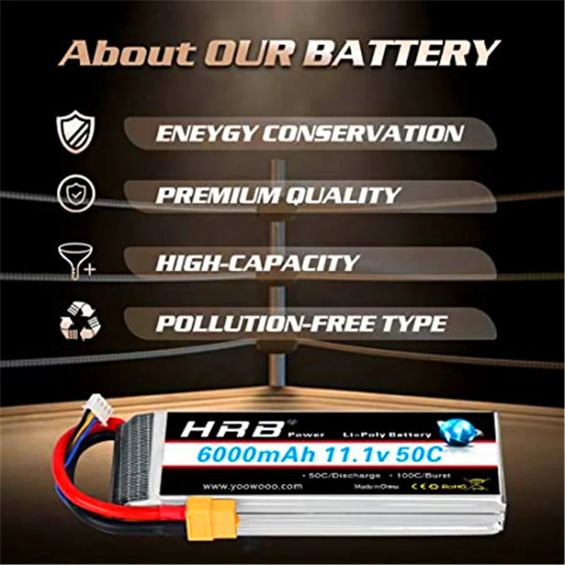 11.1V 6000mAh with XT60 connector for RC Hobby RC Car RC Helicopter RC Airplane RC Boat