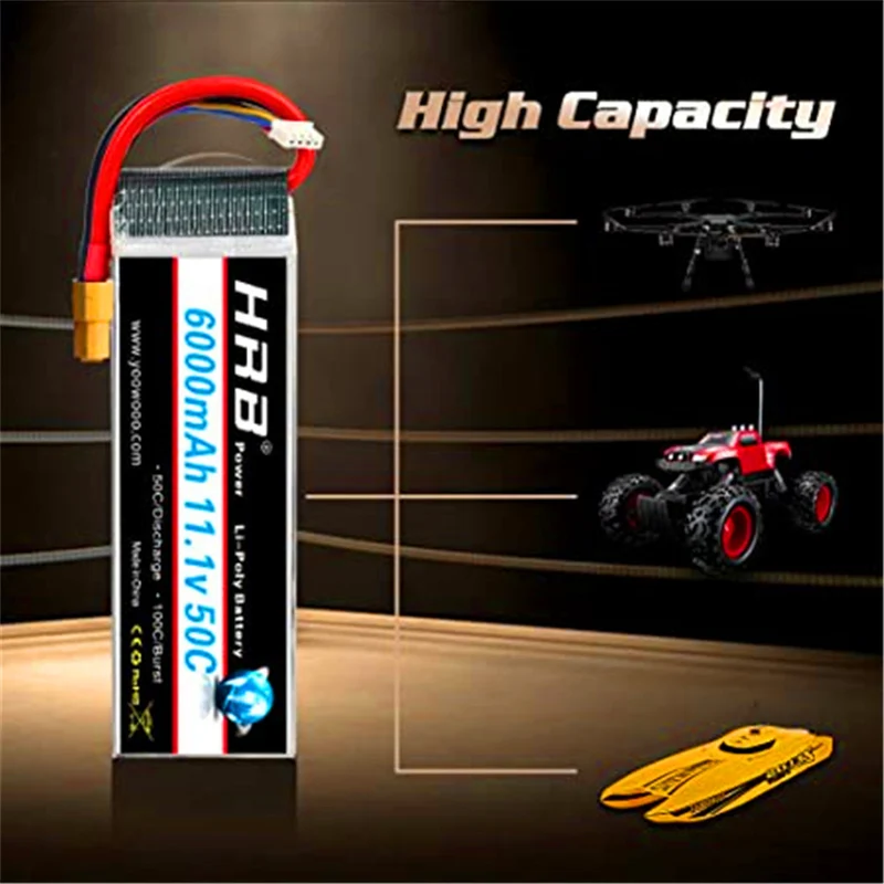 11.1V 6000mAh with XT60 connector for RC Hobby RC Car RC Helicopter RC Airplane RC Boat