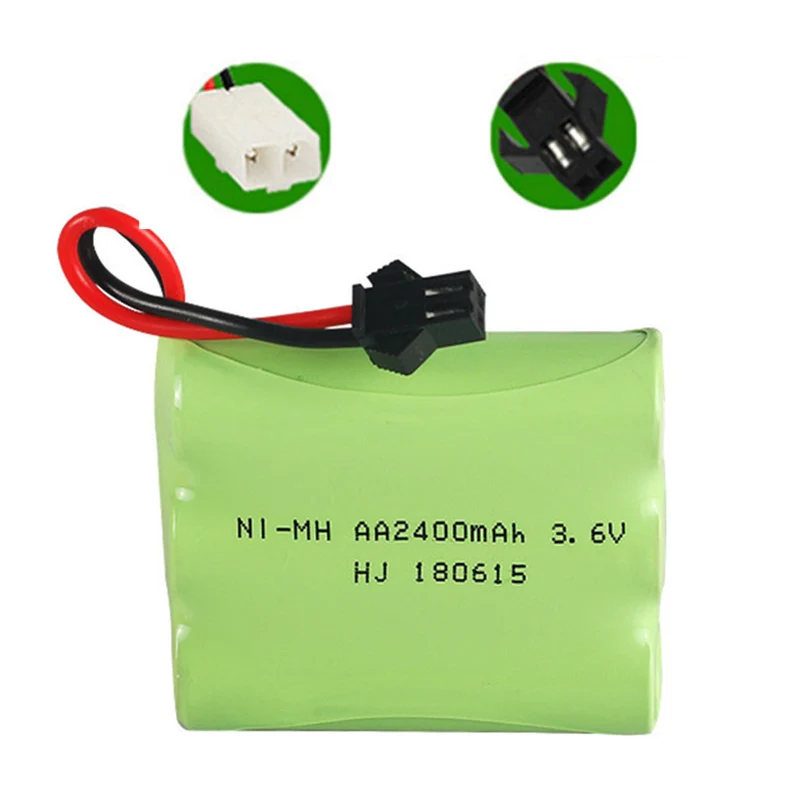 3.6v 2400mah AA NiMH Rechargeable Battery with SM/KET-2P Connector For Rc toys Cars Tanks Robots Boat