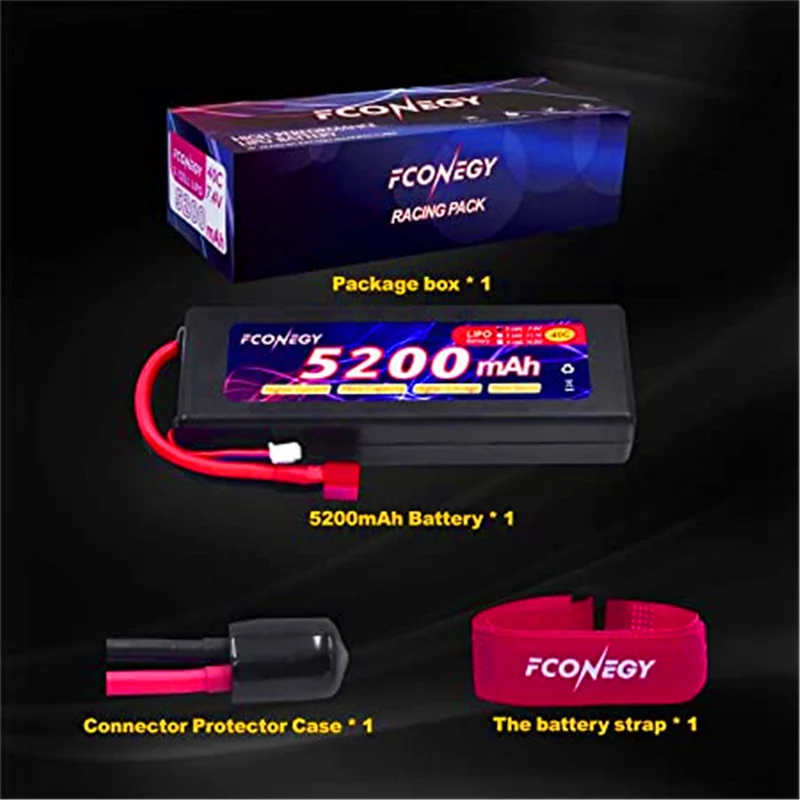 7.4V 5200mAh LiPo battery with Deans T connector for RC Tanks, RC Trucks and Boats, Grasshopper RC Cars