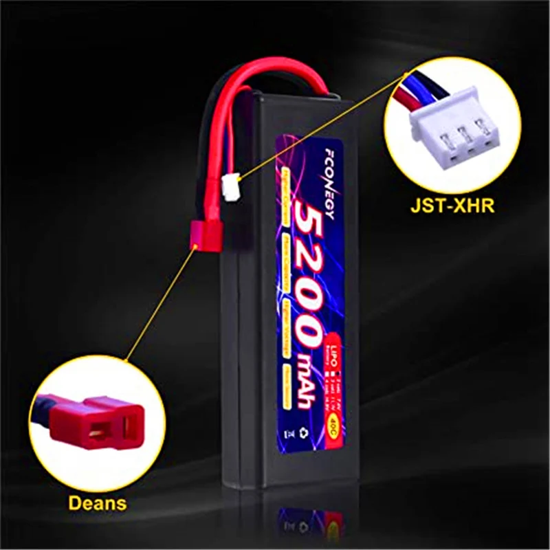 7.4V 5200mAh LiPo battery with Deans T connector for RC Tanks, RC Trucks and Boats, Grasshopper RC Cars