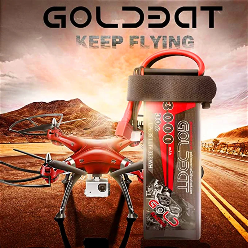 11.1V 3000mAh LiPo battery with Dean T connector for Traxxas Slash, Slash 4x4, Tamiya Super Clodbuster
