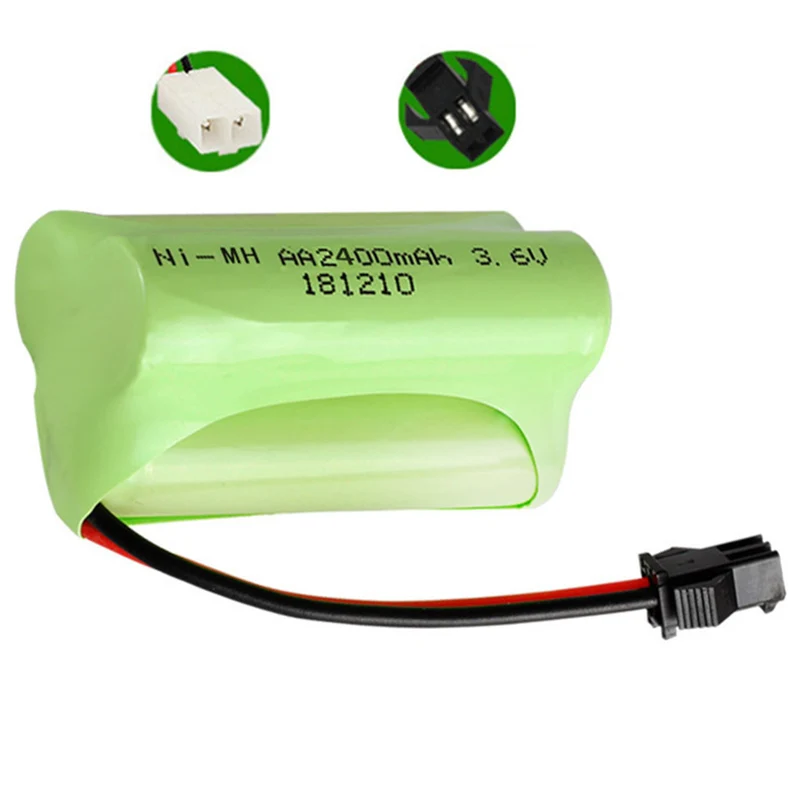 3.6v 2400mah AA NiMH Rechargeable Battery with SM/KET-2P Connector For Rc toys Cars Tanks Robots Boat